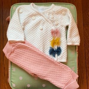 Cable knit sweater and pants set